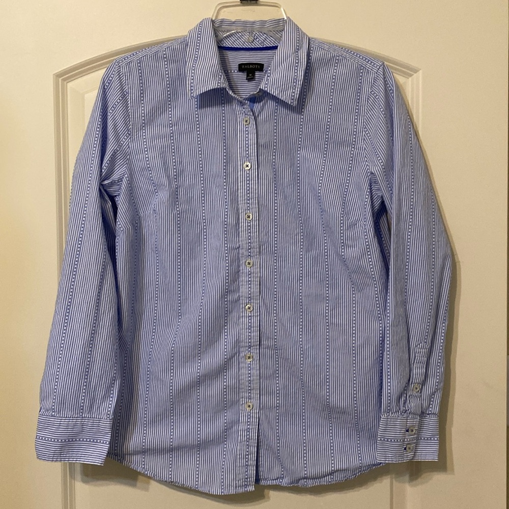 Talbots Stripe Pattern Button Down Size M - image 1